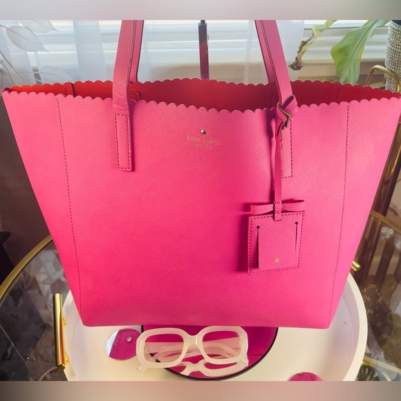 “Host Pick”KATE SPADE Cape Drive Hallie Tulip Pink/Bright Papaya Tote - Picture 4 of 11